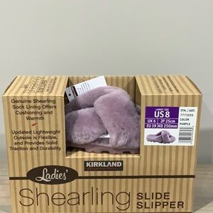 NIB!  Kirkland Signature Shearling Slide Slippers In Purple! Sizes 6 & 8